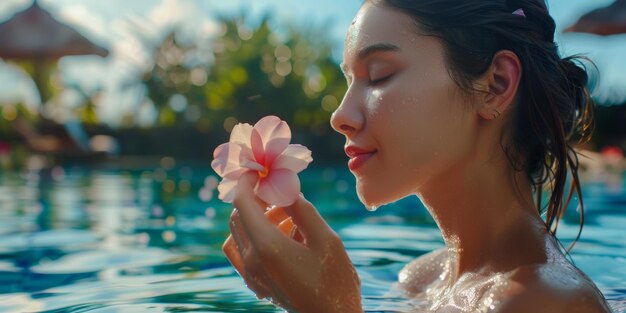 donna nella piscina IA generativa