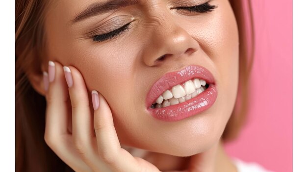 donna sente mal di denti a causa di gengivite