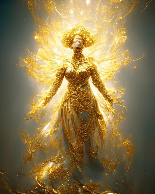 donna sfondo dorato brilla d'oro