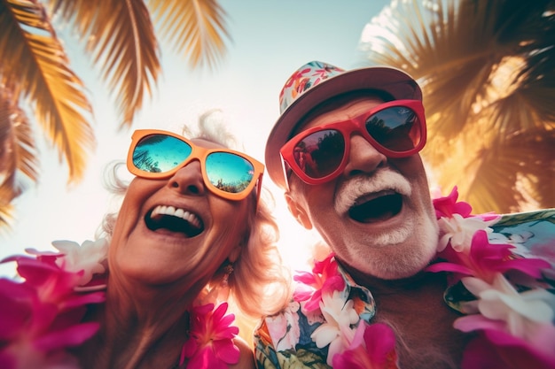 Donna uomo amano le persone insieme allegro felice giovane divertimento tempo libero estate sorridente viaggio coppia fidanzata spiaggia occhiali da sole stile di vita vacanza