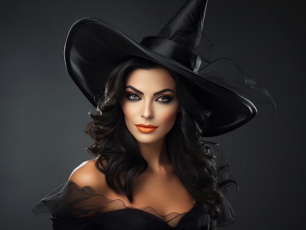 Donna vestita da strega per Halloween