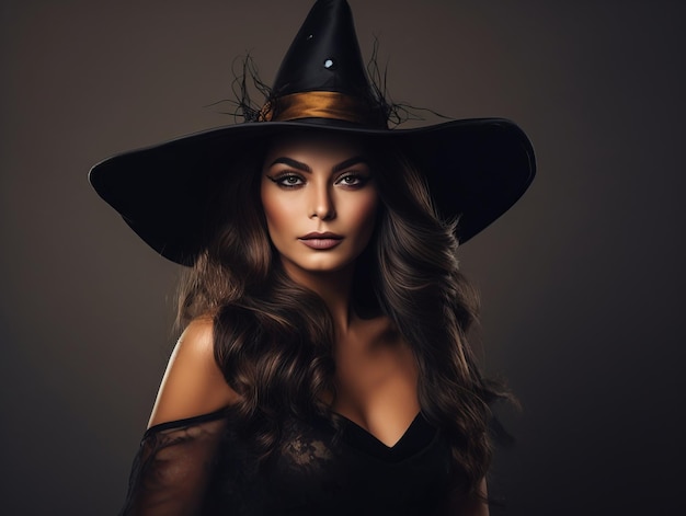 Donna vestita da strega per Halloween