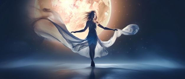 Donne che ballano sulla luna piena