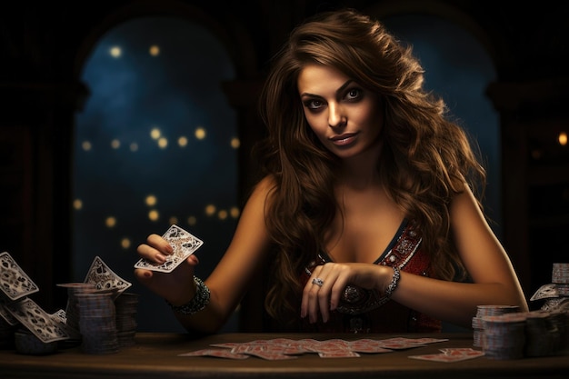 donne che giocano a poker nel casinò