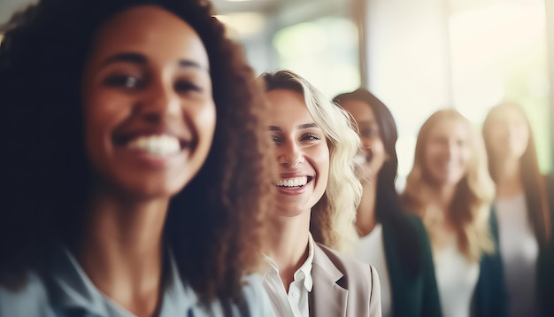 Donne che ridono in ufficio a una festa