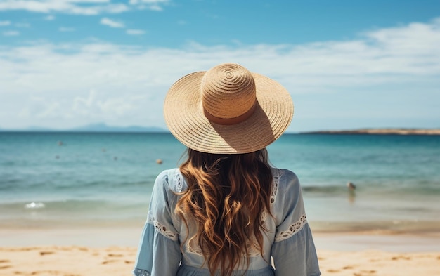 Donne che si rilassano sulla spiaggia per le vacanze estive viaggiano IA generativa