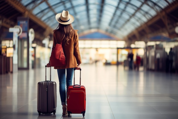 Donne con bagagli in aeroporto