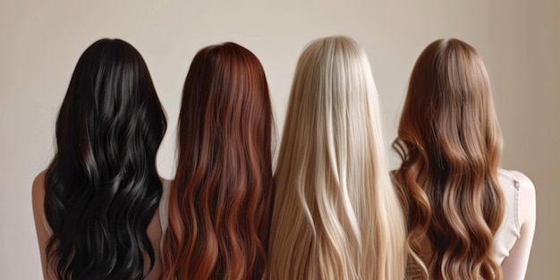 donne con capelli bellissimi vista posteriore AI generativa