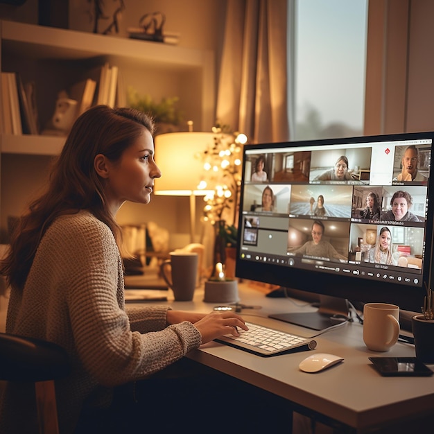 Donne emancipate che lavorano con i computer ispirano immagini