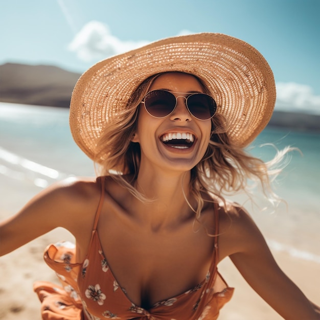 Donne felici in spiaggia