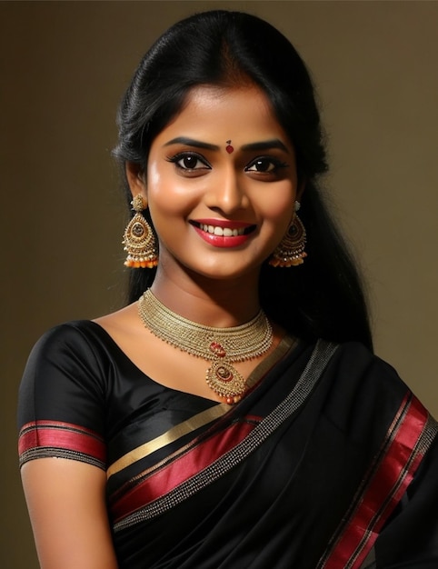 Donne in saree con un sorriso gentile