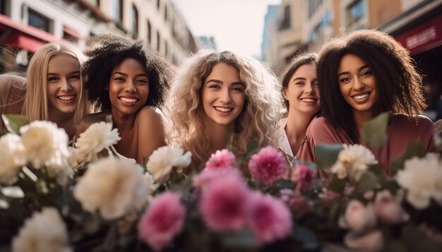 donne in un ambiente urbano vivace