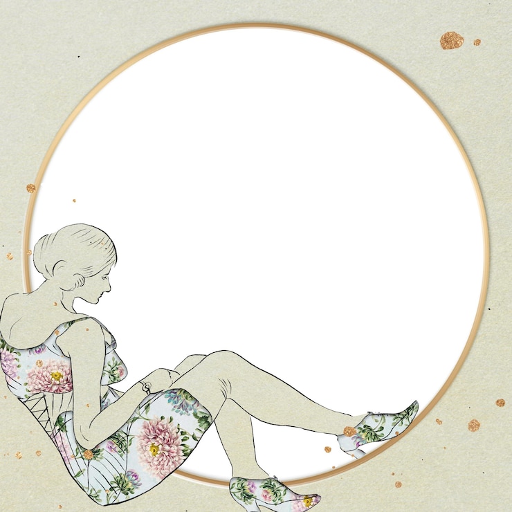 Foto donne png con cornice di abiti floreali