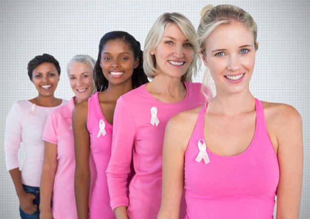 donne rosa per la consapevolezza del cancro al seno