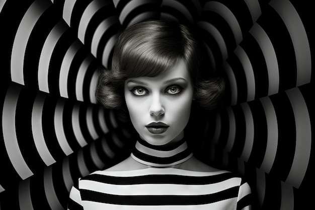 Donne vintage Immagine di sfondo a contrasto in bianco e nero AI generativa