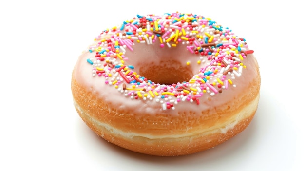 Donut con anello di zucchero isolato su uno sfondo bianco
