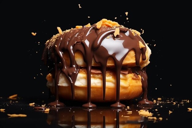 Donut con crema e cioccolato