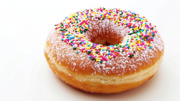 Donut con sprinkles isolati su sfondo bianco Donut con prugne isolate su fondo bianco