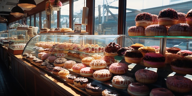 Donut deliziosi con bacche caramellate AI generativa