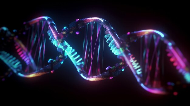 Doppia elica del DNA Illustrazione AI GenerativexA