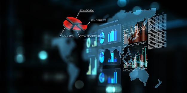 Doppia esposizione del paesaggio urbano e grafico finanziario, rete su sfondo sfocato dell'edificio. Concetto di mercati finanziari globali. Tecnica mista