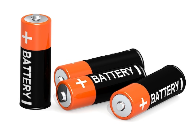 Doppia Una batteria isolata su sfondo bianco