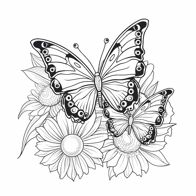 DottoDot Delights intricata farfalla e girasole SVG colorazione