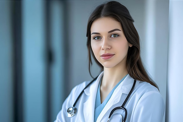 Dottoressa pronta con uno stetoscopio