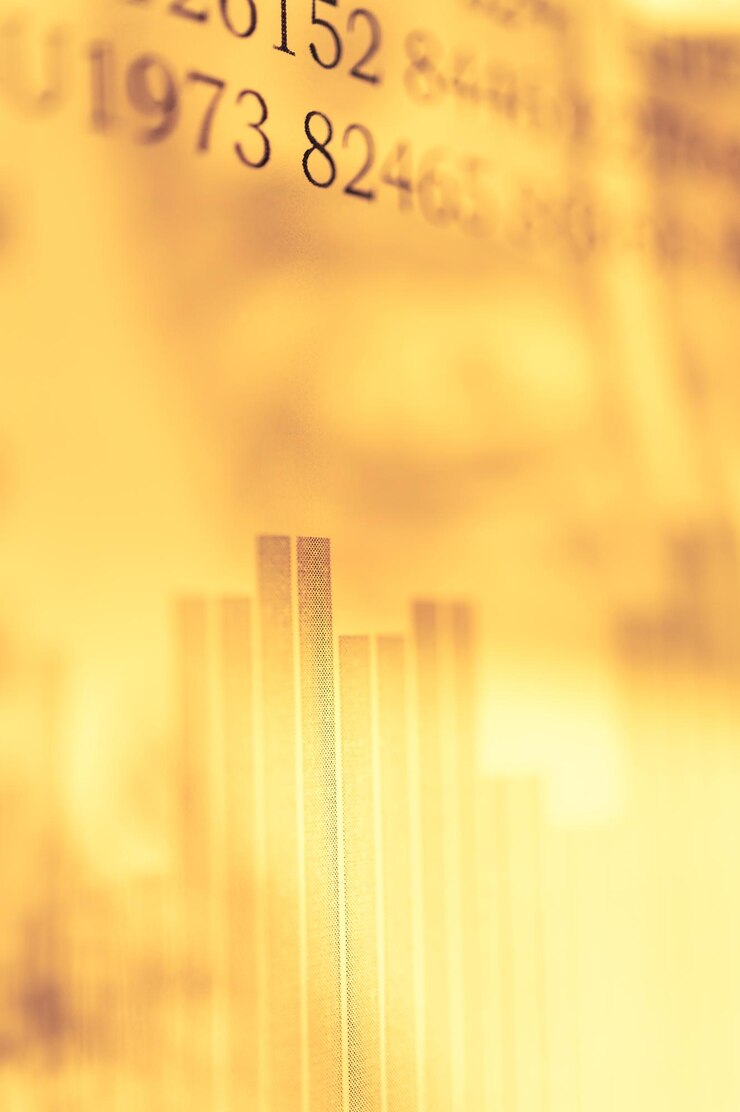 Double exposure Stock market display or forex trading graph and candlestick chart on dollars banknote. Economy trends background for business idea and all art work design. Abstract finance background.