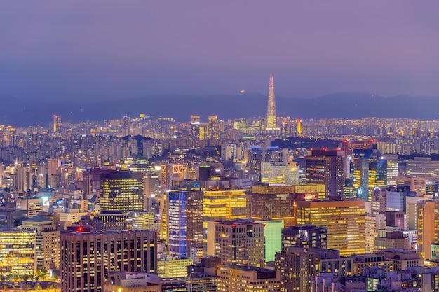 Downtown Seoul skyline della città paesaggio urbano della Corea del Sud