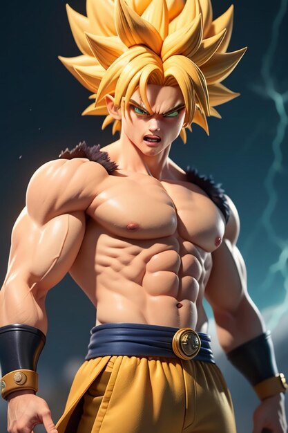 DRAGON BALL Super Saiyan capelli gialli ragazzo personaggio dei cartoni animati giapponesi fatto a mano modello giocattolo