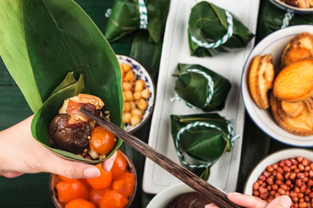 Dragon Boat Festival Zongzi di carne di gnocchi di riso cinese