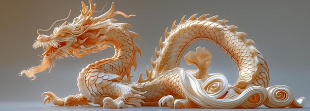 Dragone cinese enorme e dorato