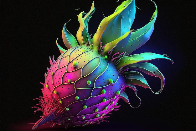 Dragonrfruit neon immagine ad alta risoluzione Ai generato art