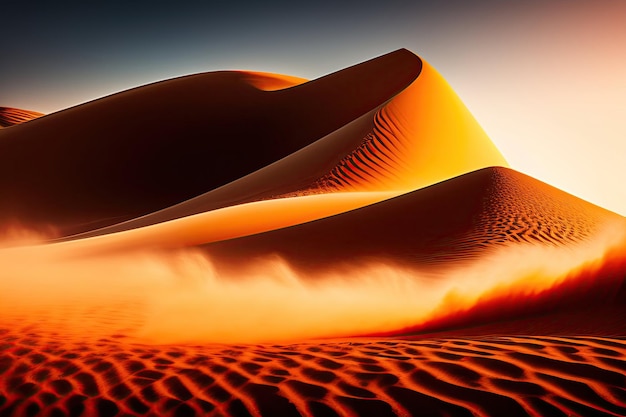 Drammatica tempesta di sabbia nel deserto sfondo astratto