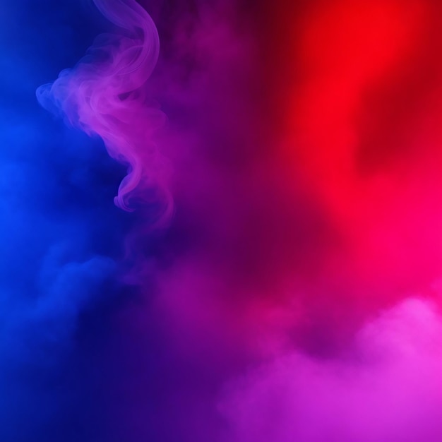 Drammatico fumo e nebbia sullo sfondo a contrasto blu e magenta