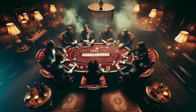 Drammatico gioco di poker top-down