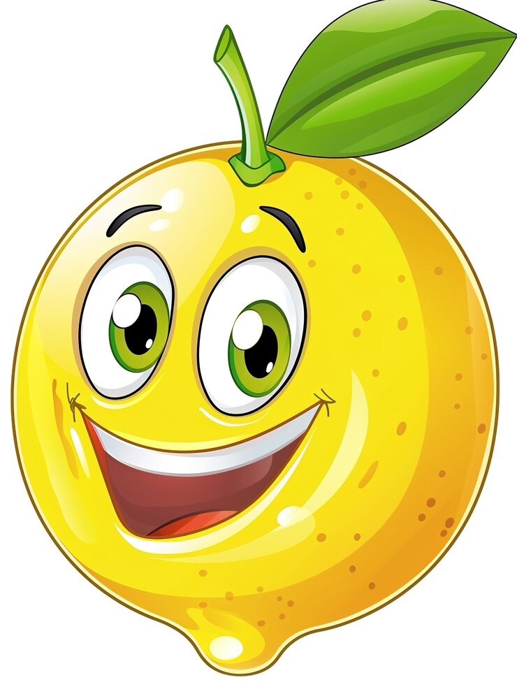 Photo drawing of a cartoon style yellow orange with a smile