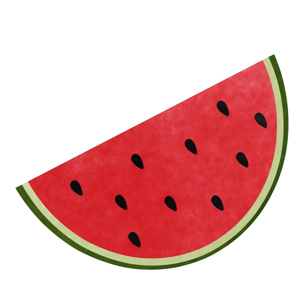 Drawing of watermelon isolated on white background for food and eating concept