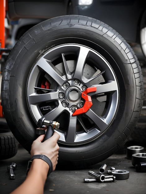 DreamShaper_v7_Photo_car_wheel_replacement_tire_fitting_concep_0 3