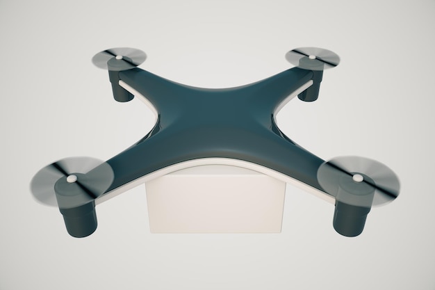 Drone di consegna su sfondo chiaro