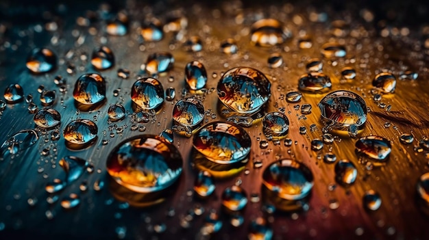 Droplet Dance goccioline d'acqua che danzano sulla superficie di uno stagno Generative Ai