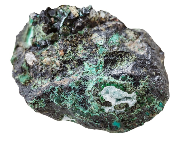 Drusa con pietra minerale malachite isolata