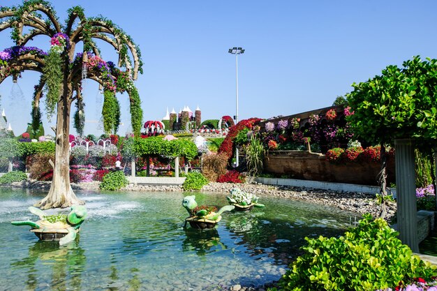 DUBAI UAE 28 MARZO Dubai Miracle Garden negli Emirati Arabi Uniti il 16 febbraio 2022 Ha oltre 45 milioni di fiori