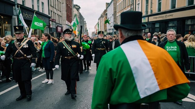 Dublin, Irlanda, 17 marzo 2018 Artisti e folla che partecipano al 2018 Saint Patrick's