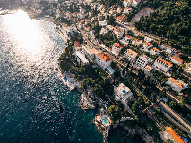 Dubrovnik croazia giugno vista aerea del territorio di grand villa argentina e villa sheherezade