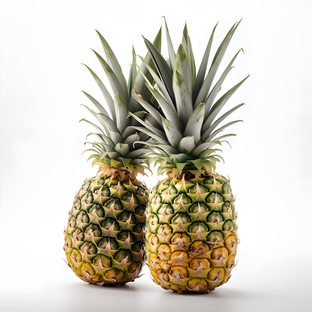 Due ananas sono seduti fianco a fianco.