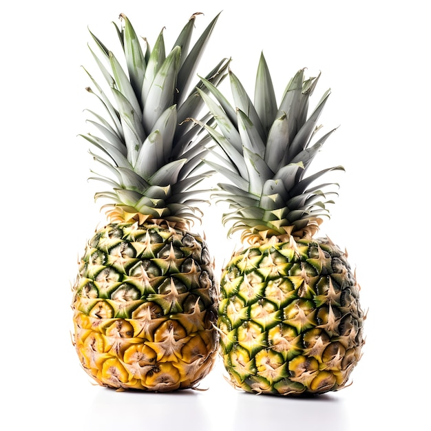 Due ananas sono seduti fianco a fianco.