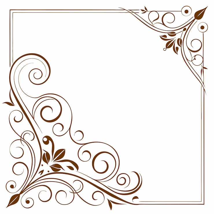 Foto due angoli sono decorati da eleganti disegni floreali con intricati vortici e motivi di foglie