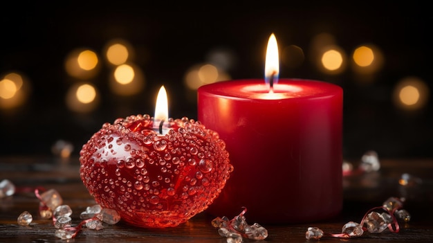 Due candele a forma di cuore candela nuvole amore fuoco luce fiamme valentine